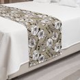 thumbnail image 2 of Floral Bed Runner, Vintage Inspired Pattern with Poppies and Strokes, Decorative Accent Bedding Scarf for Hotels Homes and Guestrooms, Queen, Pale Sepia Charcoal Grey, by Ambesonne, 2 of 2