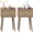 Rustic Walnut, variant on Nightstand Set of 2, Small Bed Side Table with Fluted Door, End Table with Solid Wood Legs, Mid-Century Bedside Table for Bedroom Small Space