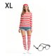 thumbnail image 2 of Naiovety Conjunto de disfraz para mujer adulta, camiseta a rayas rojas y blancas para padres e hijos, calcetines de punto suaves respetuosos con Kits de decoración para fiestas Rojo SG, 2 of 6