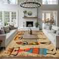 thumbnail image 4 of Brown Boho Large Area Rug 8x10 FT, Non Slip Living Room Throw Carpet, Farmhouse Vintage Ethnic African Women Washable Soft Indoor Outdoor Carpet Non-Shedding Rug for Bedroom Dining Room, 4 of 9