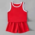 thumbnail image 4 of Ymyiu Ensembles de Sport pour Garçons Ensemble 2 Pcs pour Garçons T-Shirt à Manches Courtes et Short Collection Extérieure 5T 6T (Rouge, 5-6 Ans), 4 of 6