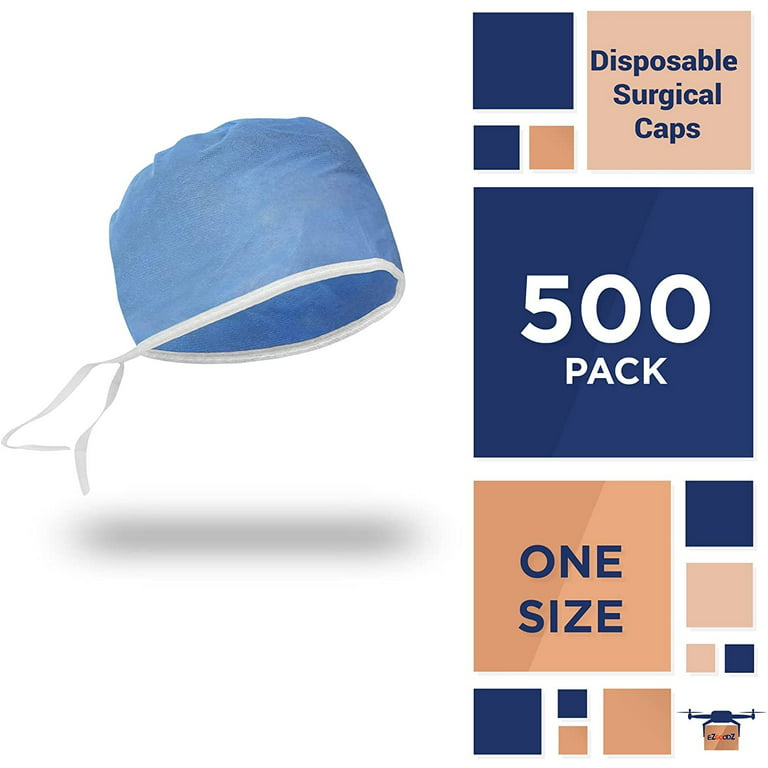 Blue Disposable Surgical Cap. Disposable Covers SMS GSM, Nurses Head Coverings for Surgical Personnel. Scrub Cap for Clinics. Pack of 500 - Walmart.com