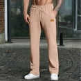 thumbnail image 2 of Resicozy Men Jogger Yoga Sweatpants Casual Athletic Elastic Waist Pants Open Bottom Trouser Straight Leg Pants with Pockets Camel S, 2 of 7