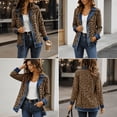 thumbnail image 4 of Womens Leopard Print Denim Jacket Long Sleeve Button Up Casual Loose Fit Outerwear Cheetah Jean Coat Tops Khaki L, 4 of 8