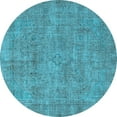 thumbnail image 1 of Ahgly Company Indoor Round Oriental Light Blue Industrial Area Rugs, 5' Round, 1 of 4