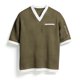 thumbnail image 4 of Ceisia Men's Casual Fashion Waffle Knit Short Sleeve Shirt - V-neck Color Block Top with Sleeve Zipper Pocket Army Green M Gifts, 4 of 8