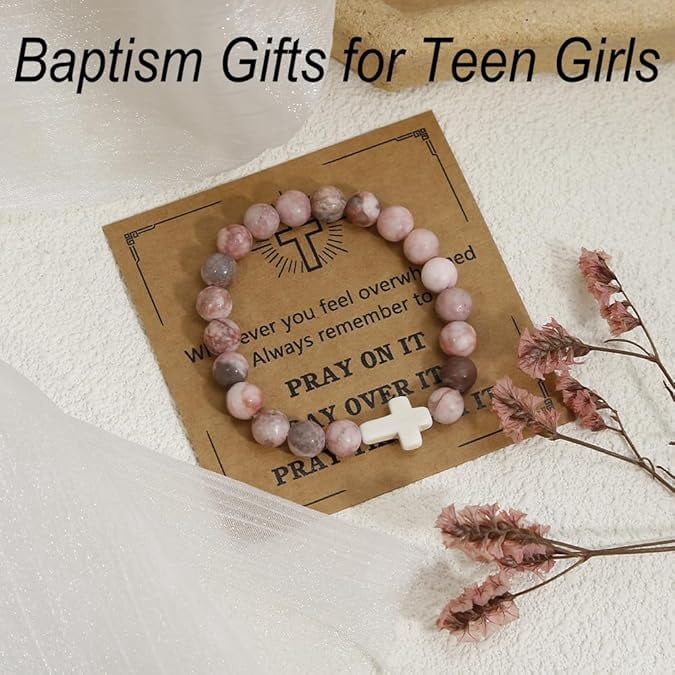 Dalrosia Cross Bracelets for Women Men, Christian Gifts for Women, Religious Gifts Cross Beaded Bracelet, Easter Catholic Religious Christian Bracelets Jewelry