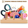 thumbnail image 5 of 2pcs Wooden Spool Holder Household Spool Storage Rack Sewing Thread Rack, 5 of 6
