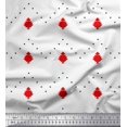 thumbnail image 1 of Soimoi Red polyester Crepe Fabric Butidar Jamdani Print Fabric by the Yard 42 Inch Wide, 1 of 2