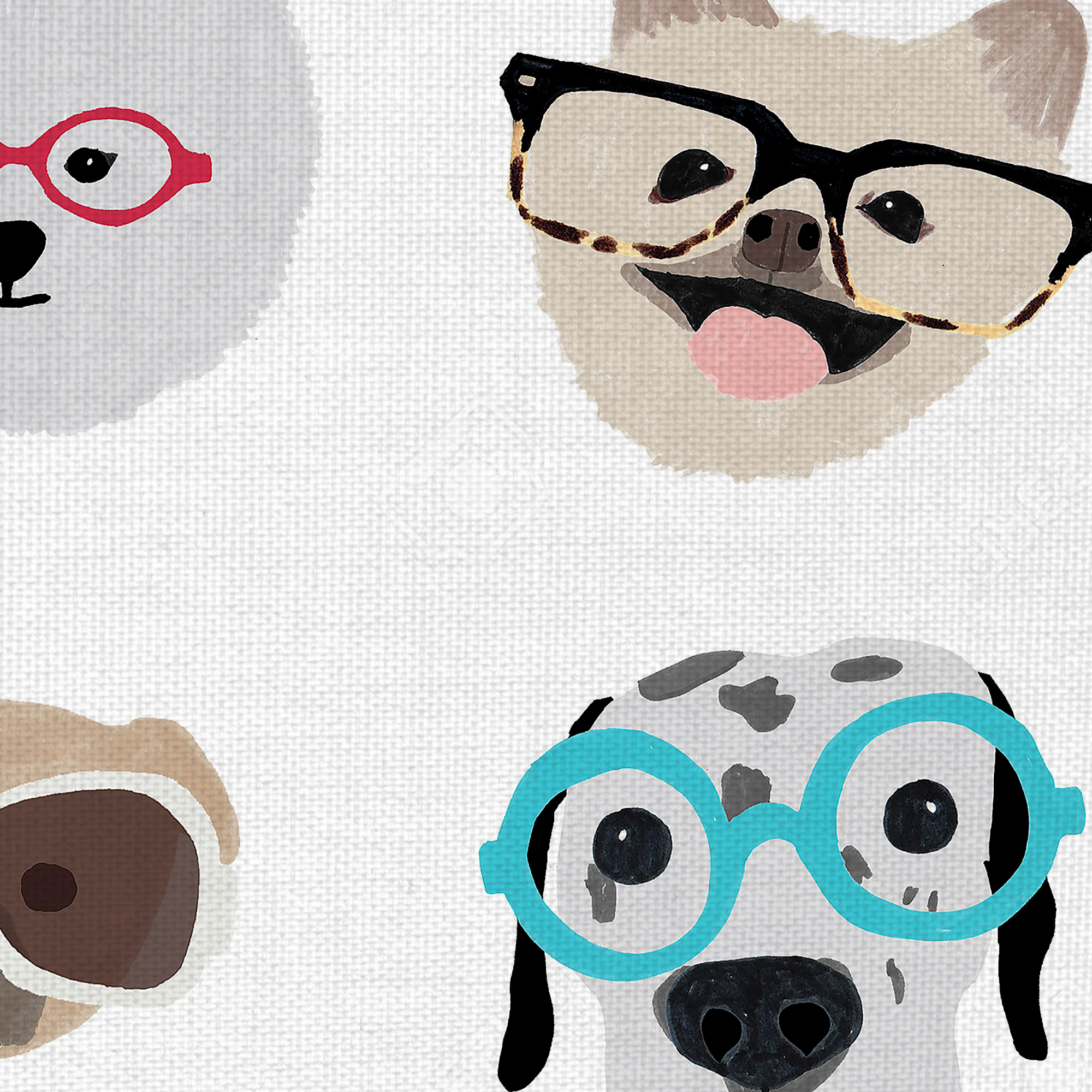 Masterpiece Art Gallery Cats & Dogs with Glasses by Hanna Melin Canvas Art Print Set of 2 (18" x 24")