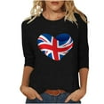 thumbnail image 2 of Fiudx Ofertas Flash Del Día Blusas de Manga 3/4 para Mujer, Camisa con Estampado Vintage, Informal, Manga 3/4, Cuello Redondo, Blusa Estilo Túnica Boho, 2 of 4