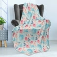 thumbnail image 4 of Vintage Soft Flannel Fleece Throw Blanket, Flowers Roses Vintage Teapot Cups Leaves Pastel Backdrop, Cozy Plush for Indoor and Outdoor Use, 60" x 80", Baby Blue and Pale Pink, by Ambesonne, 4 of 5