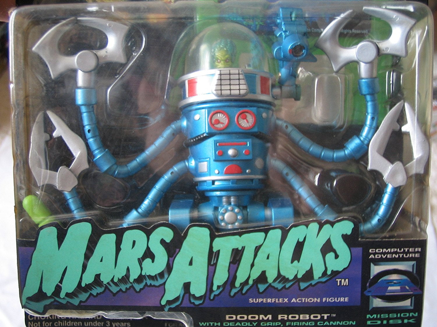 Topps Mars Attacks Doom Robot Action Figure with Computer Mission Disk by Topps