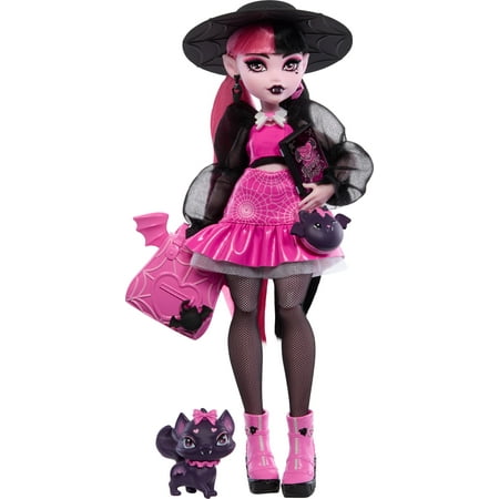 Monster High Draculaura Fashion Doll with Pet Bat-Cat Count Fabulous and Accessories, Collectible