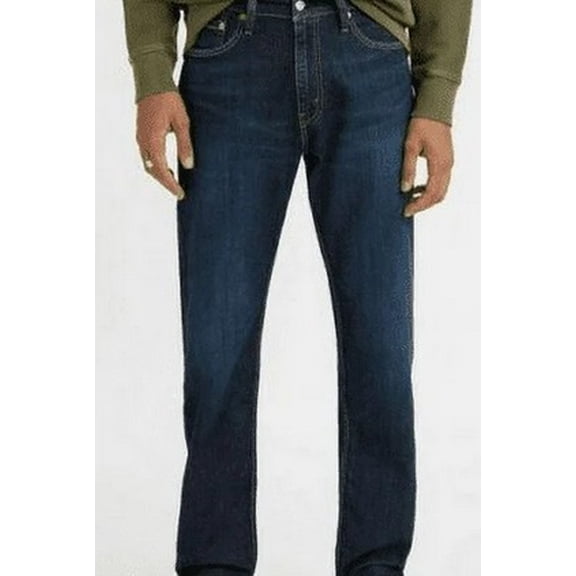 Levi's 505 Jeans Mens Rinse Wash Regular Fit Straight Leg - Dark Blue Rinse