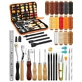 thumbnail image 1 of Herramientas para trabajar el cuero BUTUZE, kit de artesanía en cuero, 66 piezas con bolsa, 1 of 8