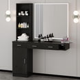 thumbnail image 6 of DreamCurship Wall Mount Salon Stations, Barber Station with 3 Hair Dryer Holder, Beauty Salon Spa Equipment with 2 Drawers, 1 Storage Cabinet, Black, 6 of 8