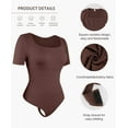 thumbnail image 4 of MANIFIQUE Women Bodysuits Short Sleeve Square Neck Stretch Lounge Travel Bodysuits Plus Size Shapewear, 4 of 5