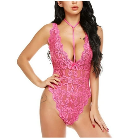 

Bras for Women Women s Body Tie with Mesh Embroidery Jumpsuit Elegant Underwear Sexy Santa Lingerie for Women Shapewear for Women Tummy Control on Sales Pink S