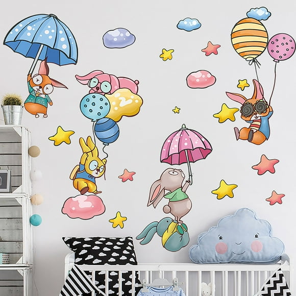 Amzcrzy Wall Stickers Watercolor Umbrella Children's Room Kindergarten Home Wall Decoration Wall Sticker Room Decor Classroom Decor Home Decor Wall Decor Halloween Decorations Indoor