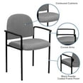 thumbnail image 2 of Comfort Gray Fabric Stackable Steel Side Reception Chair with Arms, 2 of 9