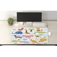thumbnail image 2 of Animal Computer Mouse Pad, Giraffe Zebra Turtle Kids Nursery Baby Themed Cartoon Comic Print, Rectangle Non-Slip Rubber Mousepad X-Large, 35" x 15" Gaming Size, Multicolor, by Ambesonne, 2 of 2