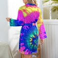 thumbnail image 5 of Tie Dye Spiral Pajama Robe V Neck Circle Pattern Bathrobe Lady Long-Sleeve Soft Pajamas Robes Spring Aesthetic Dress, 5 of 5