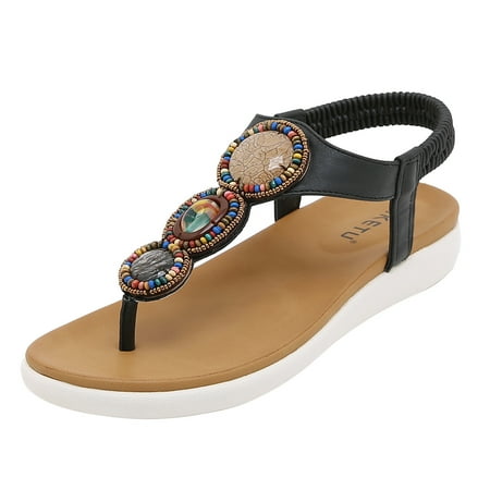 

Summer Fashion Women Rhinestones Casual Open Toe Wedges Soft Bottom Breathable Elastic Band Shoes Sandals