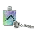 thumbnail image 2 of Downward-Facing Dog Yoga Pose Stainless Steel 1oz Mini Flask Key Chain, 2 of 3