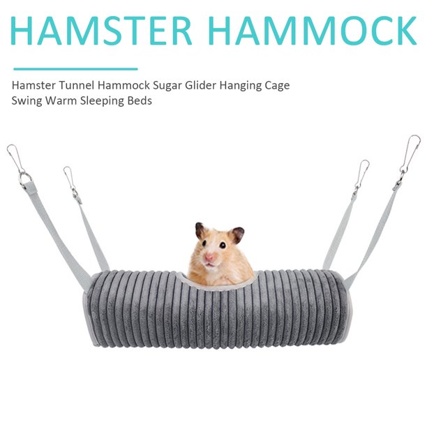 Nido colgante de ardilla, hamaca para hámster, cama para dormir, nido para mascotas pequeñas (gris)