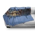 thumbnail image 3 of Iceland Soft Flannel Fleece Throw Blanket, City Silhouette with Reflection on Lake Tjornin Cityscape Tranquility, Cozy Plush for Indoor and Outdoor Use, 50" x 70", Multicolor, by Ambesonne, 3 of 6