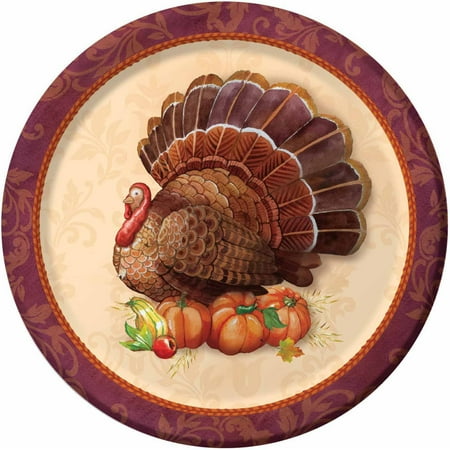 Thanksgiving Elegance Banquet Plates, 8-Pack