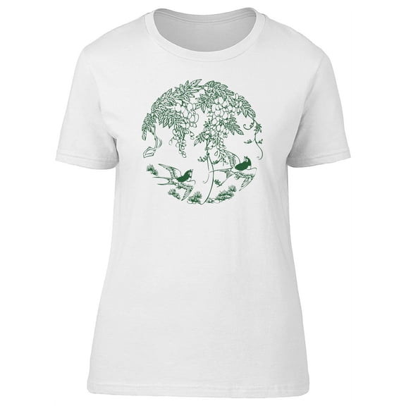 Flying Birds Under Trees T-Shirt Women -Image by Shutterstock, Female x-Large