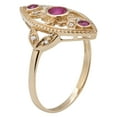 thumbnail image 2 of 10k Yellow Gold Antique Style Genuine Round Ruby and Diamond Ring, 2 of 5