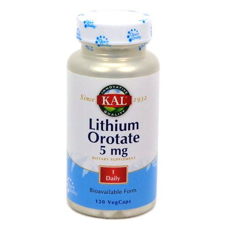Lithium Orotate 5MG by KAL - 120 Capsules