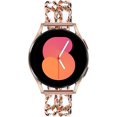 thumbnail image 2 of Compatible con correas Samsung Galaxy Watch 4 de 40 mm y 44 mm, correas de 20 mm para Galaxy Watch Active 2 de 40 mm y 44 mm, correas para Garmin Vivoactive 3, oro rosa, 2 of 5