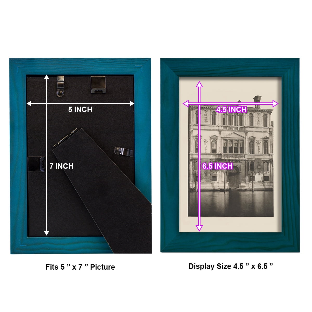 Vintage Views of Venice I - Framed Print w/glass - Ocean Blue