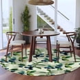 thumbnail image 3 of Round Rug 5Ft Washable Non-Slip, Blueberry Botanical Circle Area Rugs for Living Room Bedroom, Spring Leaves Branches Farmhouse Indoor Floor Mats Carpet Runner for Home Decor Aesthetic, 3 of 8