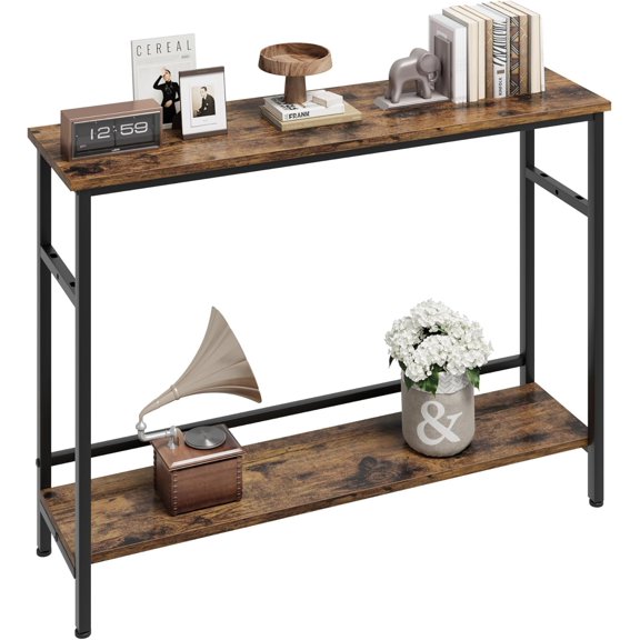 Entryway Table, Console Tables with Storage, 39.3”Rustic Sofa Table with Adjustable Shelf, Console Table for Entryway, Living Room, Hallway, Bedroom