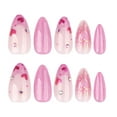 thumbnail image 3 of Press on Nails Almond Fake Nails with Designs Glitters Cats Eyes Glues on Nails Glossy False Nails Artificial Nails, 3 of 7