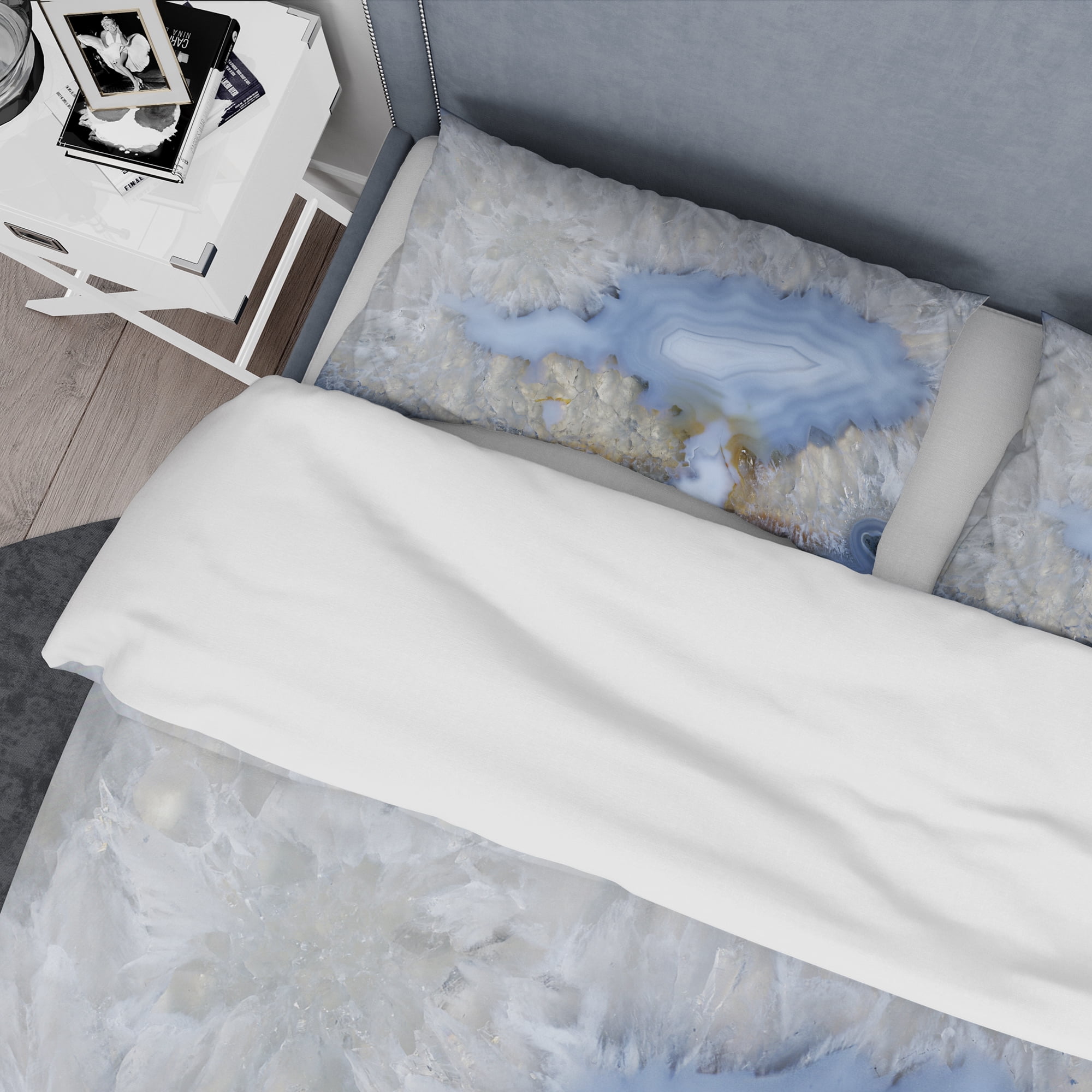 Designart 'Blue agate' Stone Duvet Cover Set