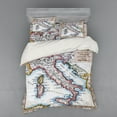 thumbnail image 1 of Ambesonne Colorful Bedding Set 4 Pcs, Old Italy Map, Queen, Multicolor, 1 of 3