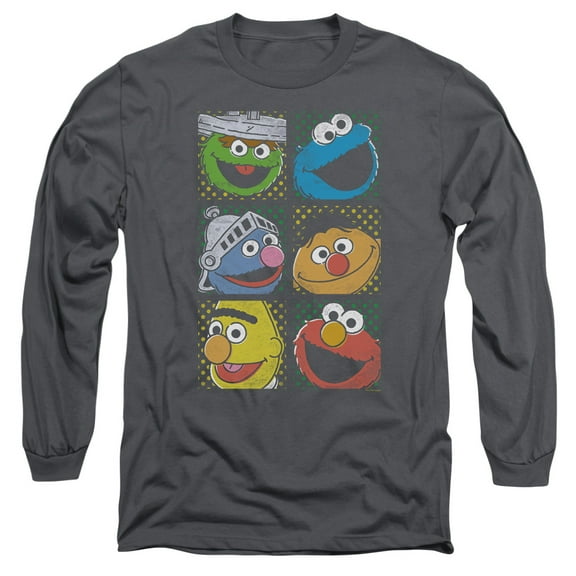 Sesame Street - Group Squares - Long Sleeve Shirt - X-Large