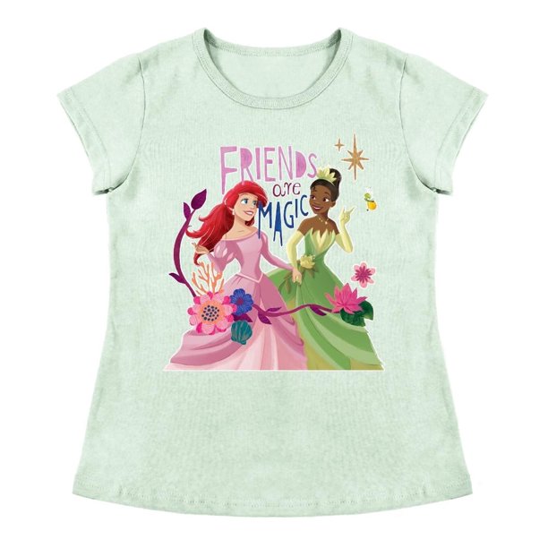 Playera Para Niña Disney Princesas Cuello Redondo Manga Corta Talla 8 Verde