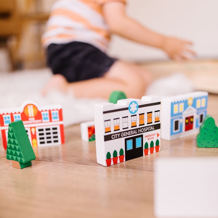 Melissa & Doug Wooden Town Play Set, 32 Pieces photo 5