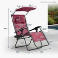 thumbnail image 2 of GVN Chaise Lounge Outdoor, Lounge Chair Outdoor,Folding Recliner Lounge Chair with Shade Canopy Cup Holder-Dark Red, 2 of 8