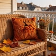 thumbnail image 5 of Dmlowu Fall Pumpkin Pillow Covers for Couch, Soft Plush Corduroy Embroidered Pillow Cases for Thanksgiving Halloween Decorations, Warm Autumn Orange, 18 x 18 inch, 5 of 6
