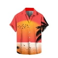 thumbnail image 2 of ALLLIST Big And Tall Men Shirts Hawaiian Collared Short Sleeve Button Down Shirts Casual Orange Men's Clothes, 2 of 5