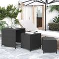 thumbnail image 1 of vidaXL Nesting Tables 3 Pieces Black Poly Rattan Indoor / Outdoor, 1 of 5