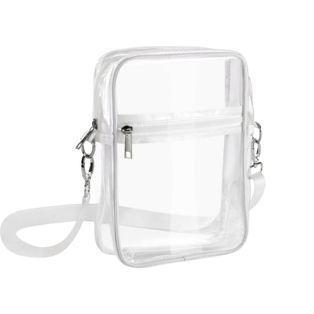 Clear Crossbody Bag, Stadium Approved, Transparent Design, Adjustable Shoulder Strap, Unisex Travel Gear, Secure Zipper, Lightweight Polyester, For Work Commuting, Business Events, Gym Akmoler